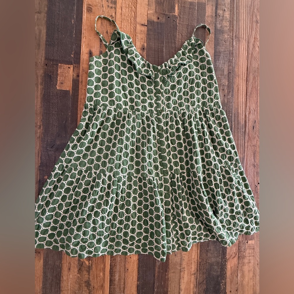 Joy Joy Green and Cream Crochet Dress
